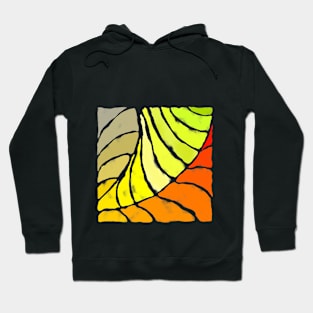 Tropic Tile Orange Yellow and Green Leaves Hoodie